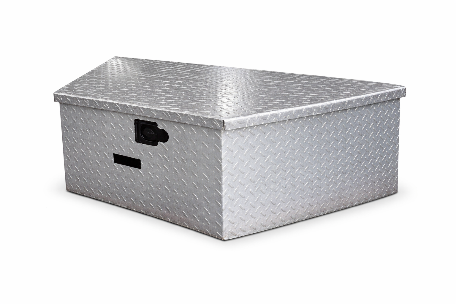 Diamond Plate Chest Box - Lightweight aluminum diamond plate construction with secure locking mechanism for custom trailer applications