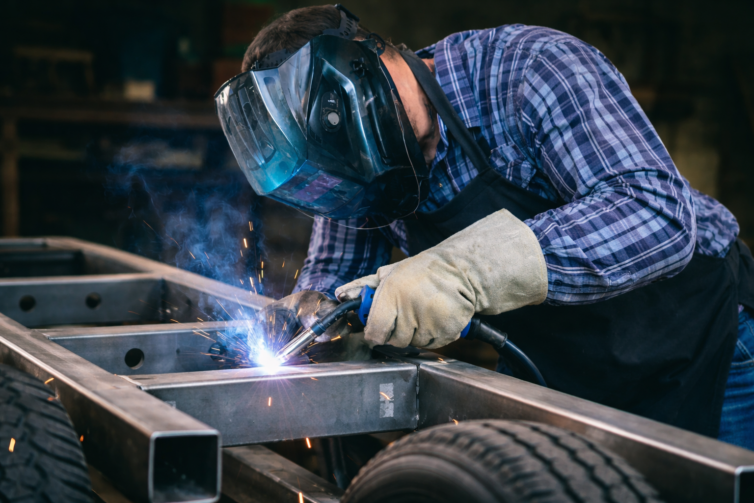 Welding Services - Expert welding services including MIG, TIG, and Stick welding for steel, stainless steel, and aluminum fabrication. Our certified welders provide structural welding for trailer frames, precision TIG welding for aluminum components, and heavy-duty MIG welding for high-volume production. We handle everything from small repair jobs to complete custom trailer fabrication and assembly. All welds meet or exceed industry standards for strength and durability.